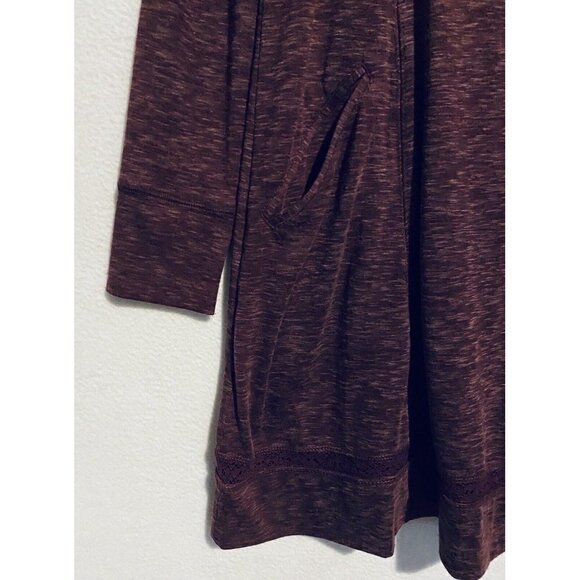 Anthropologie Saturday Sunday Dress Womens Medium Maroon Cowl Neck Crochet Boho - Picture 4 of 7